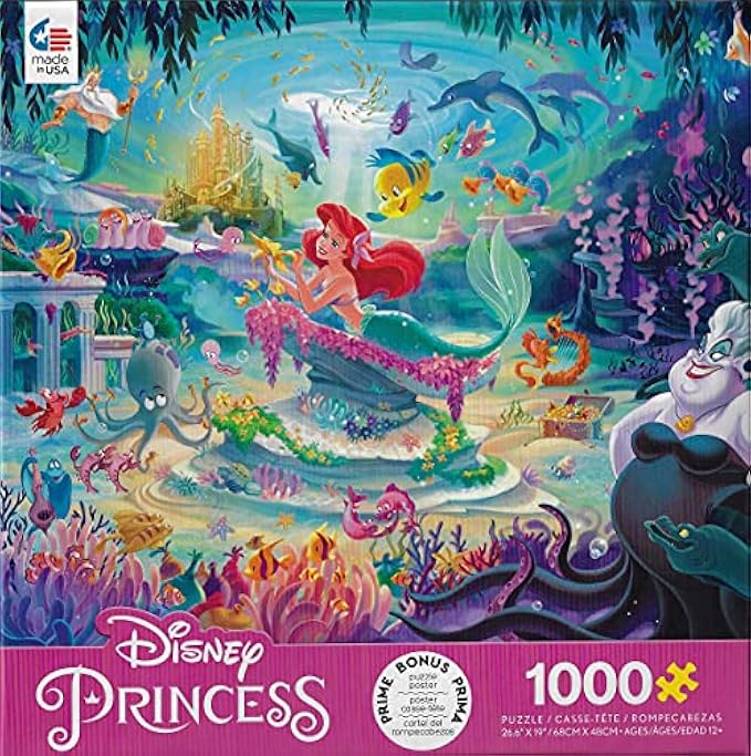 Ceaco - Disney Princess - The Little Mermaid - 1000 Piece Jigsaw Puzzle, Blue