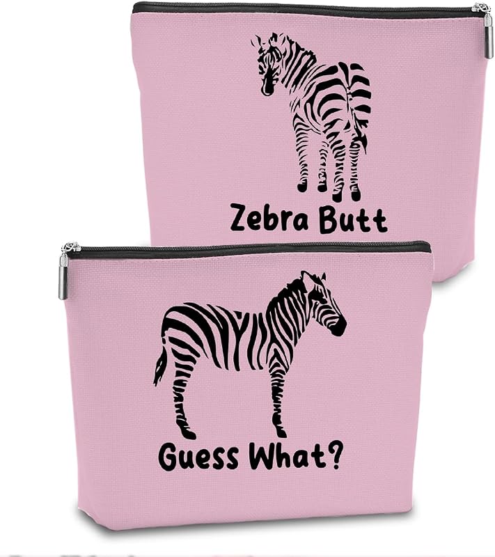 Necessaire de Maquiagem VICBOU com Estampa de Zebra Rosa