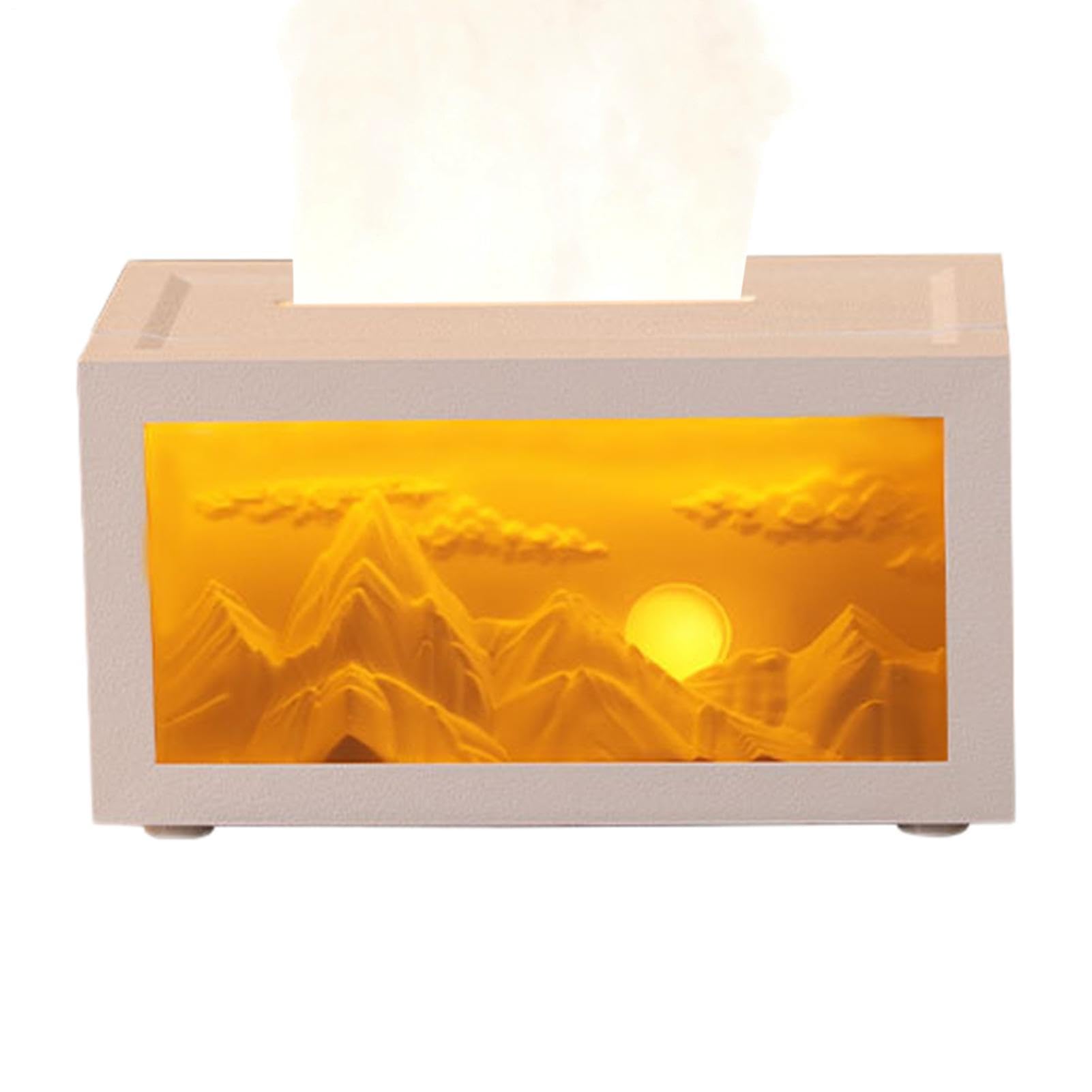 Humidificateur Diffuseur Montagne Neige Design Lumière Ambiante