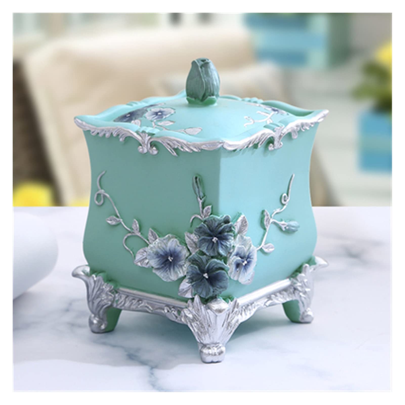 GHKsdgET toothpick holder, Resin Cotton Swab Household Toothpick Holder Cosmetic Sheet Storage Box Double Compart
