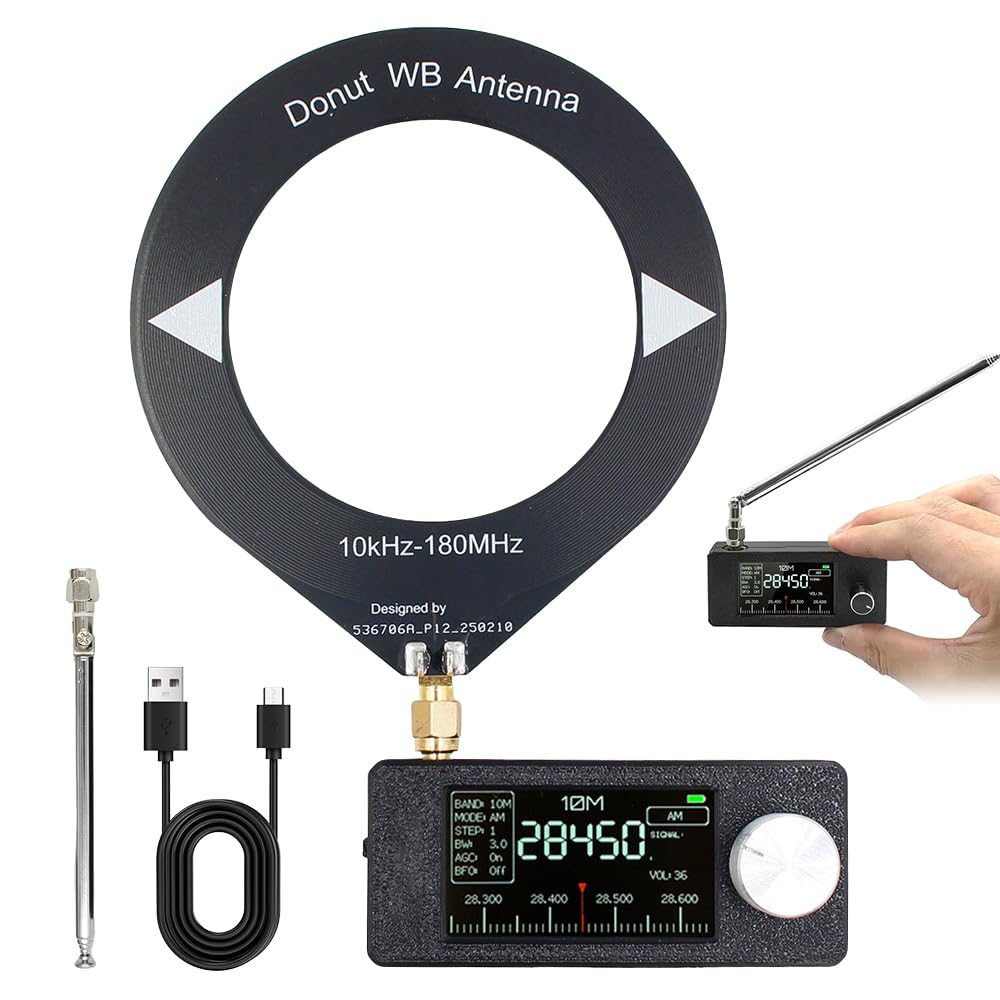 Mini Radio Si4732, 0.5-108MHz Full Band Portable Pocket Radio with ESP32-S3, 1.9 inch IPS Screen, 800mAh Battery for 10H Use, Telescopic Antenna, 3D PETG Shell for AM/FM/LSB/USB Reception