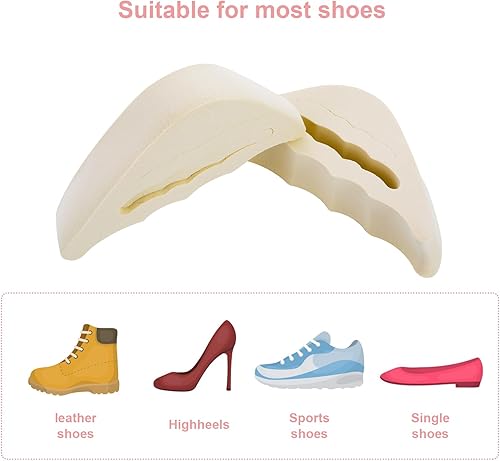 Miniatura 6 de 4 Pairs Shoe Filler Insole Unisex Adjustable Toes Plugs Shoes Too Big Inserts Front Tip Protector Trainers Heel Grips Sponge Pads Reusable Soft High