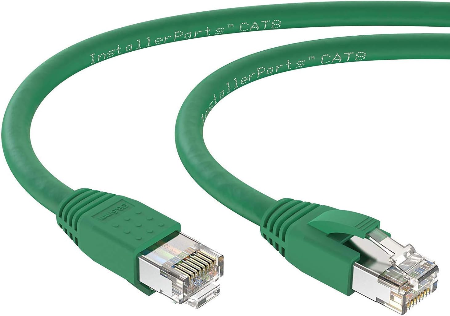 InstallerParts Ethernet Cable CAT8 Cable 15 FT - Green - Professional Series - 40Gigabit/Sec Network/High Speed Internet Cable for Router, Modem,Gaming/2000 MHZ, 24AWG