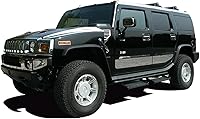 Vista 2 de QAA Es compatible con 2003-2009 Hummer H2 2 piezas de acero inoxidable placa de cepillo Accent HV43011