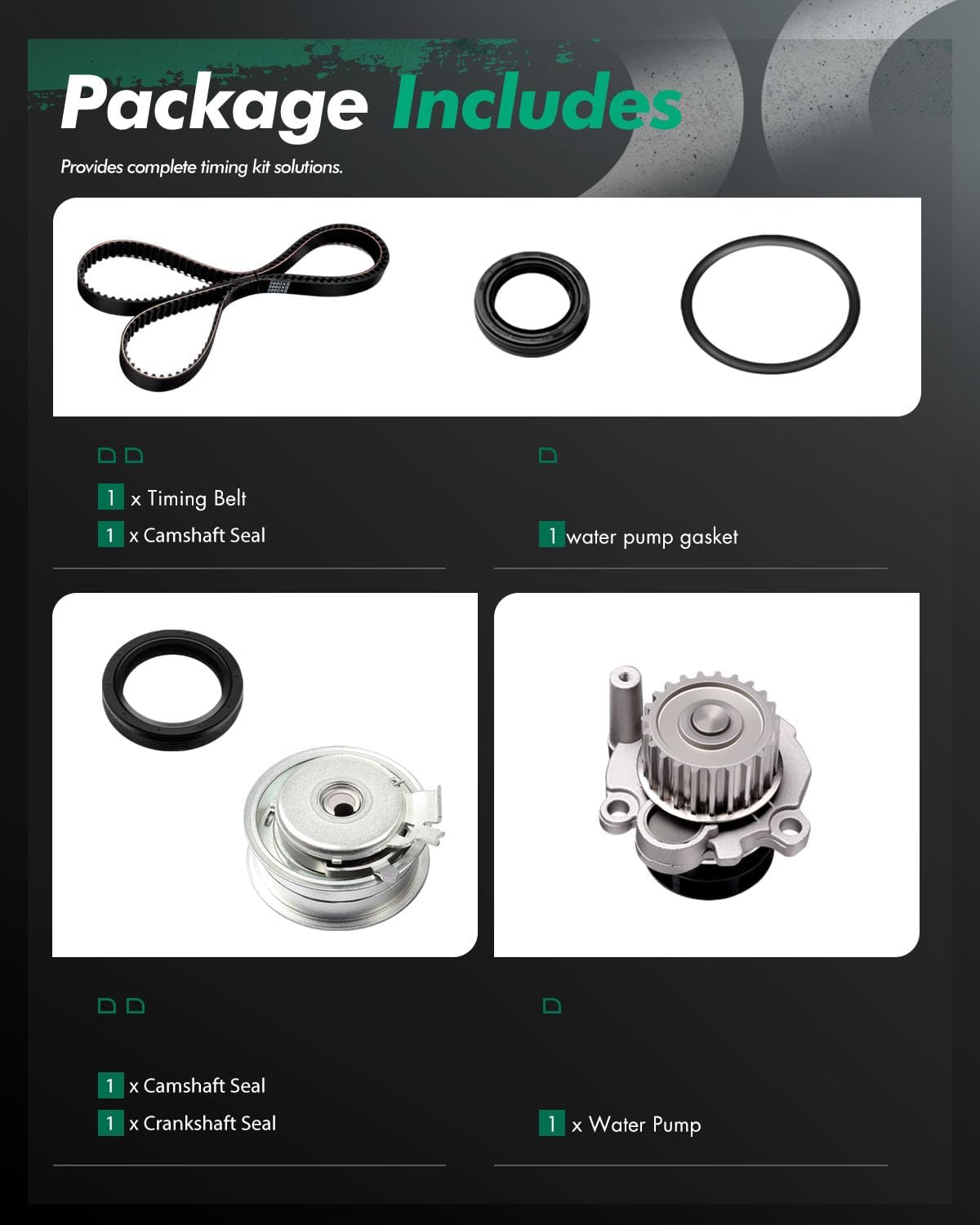 SCITOO Timing Belt Kit 06A-109-119-D 06A-109-479-F Timing Belt Water Pump Kit 1999-2005 for V.w for Beetle 1999-2006 for V.w for Golf 1999-2005 for V.w for Jetta