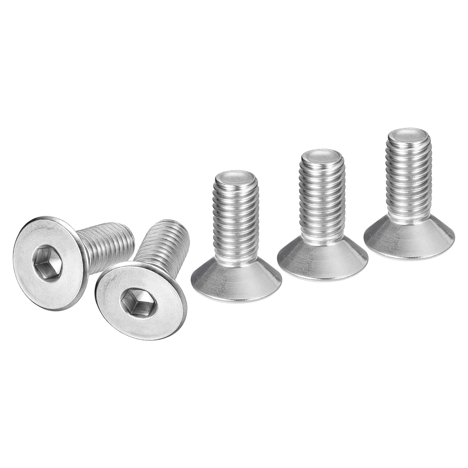 DTGN M10-1.5 x 25mm Flat Head Socket Cap Screws, 10 Pack 304 Stainless Steel Hex Socket Flat Head Screws, Full Thread