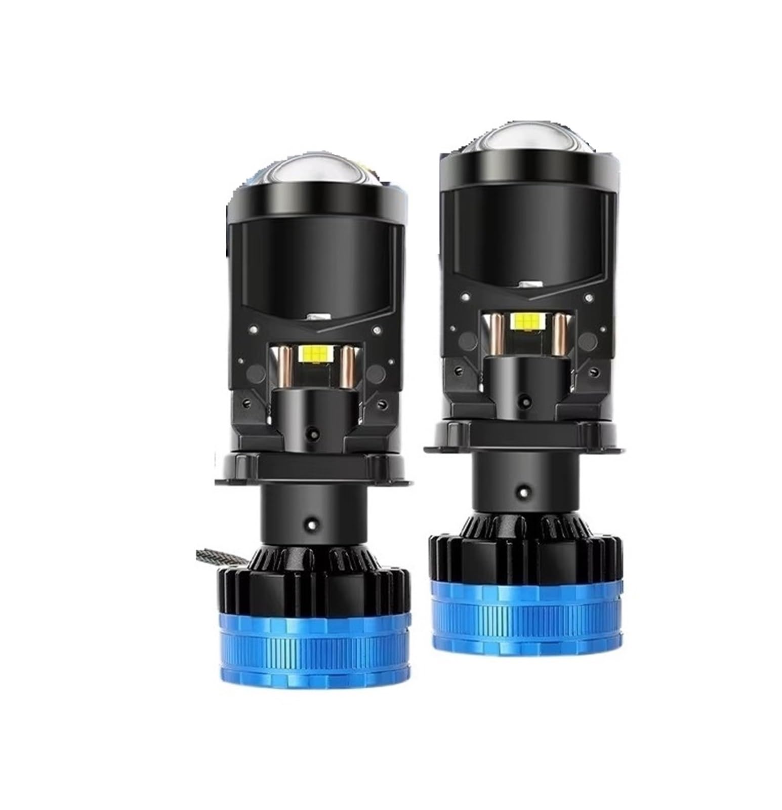 Faros Delanteros Bombilla Faro Delantero Coche H4, Lentes Proyector Led, Haz Alto/bajo, 100000LM, Canbus Turbo, Bombillas LED, 12V, 24V, 6500K FARO PRINCIPAL