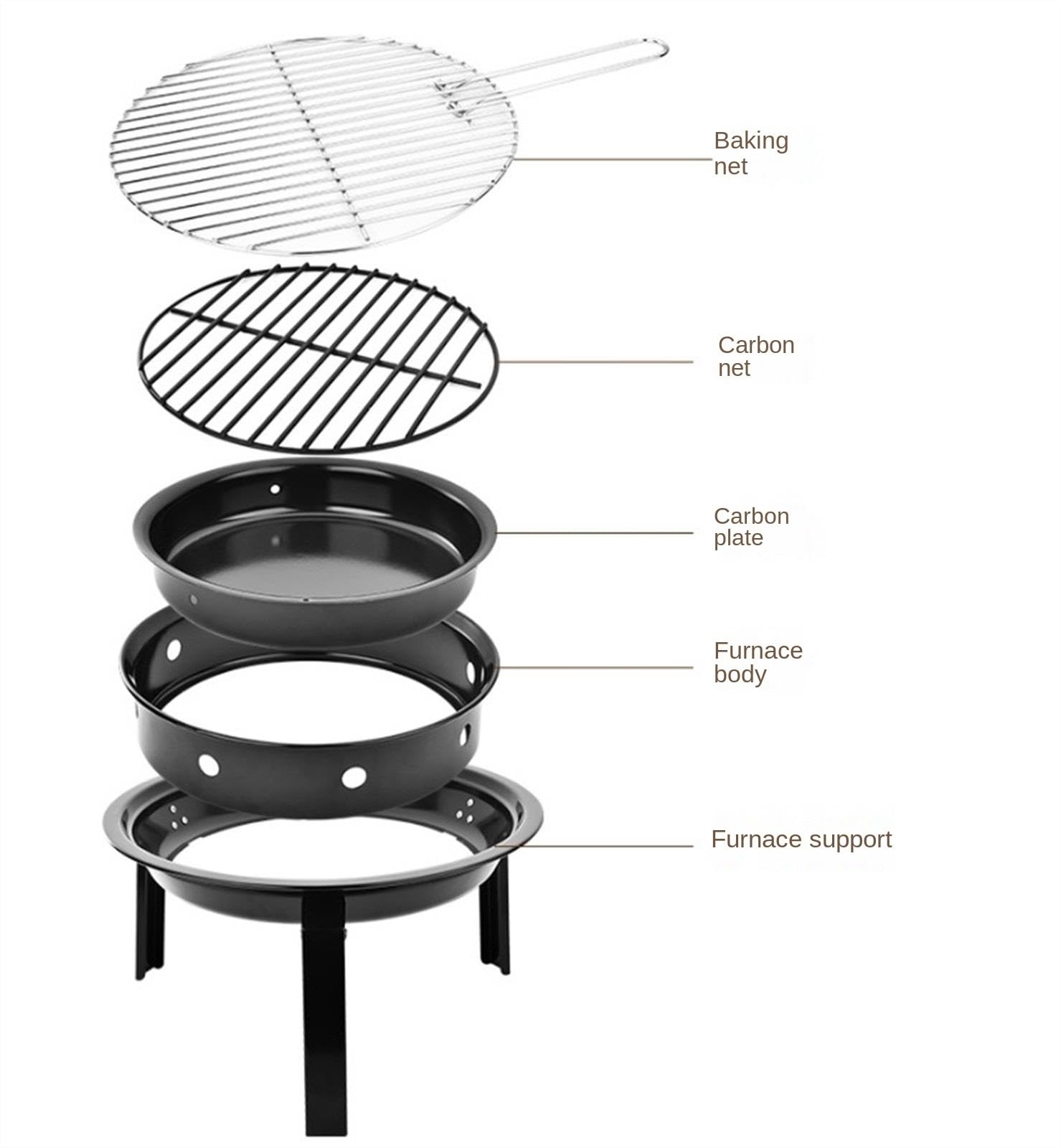Grill na Węgiel Zewnętrzny Grill Węglowy Przenośny Grill Na Piknik Na Podwórku Grill Przenośny