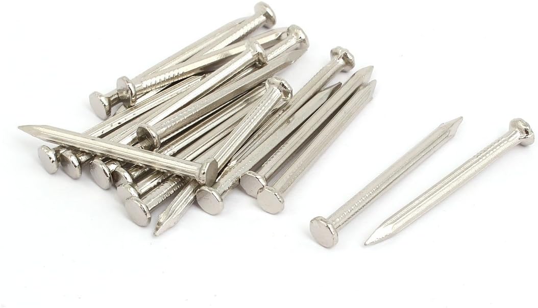 3mmx40mm Carbon Fastener Steel Point Tip Cement Nail Silver Tone 20pcs Model:43as152qo396