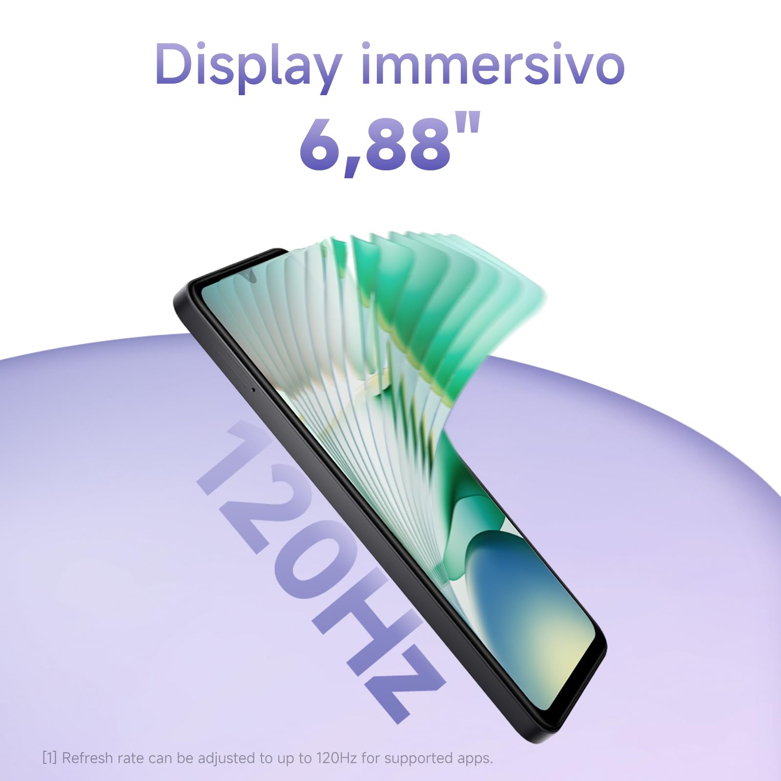 XIAOMI Redmi A5 Smartphone, 6.88" Display 120Hz, 4GB +128GB, Fotocamera AI 32MP, Batteria 5200 mAh, Sensore Impronte Laterale (Nero)
