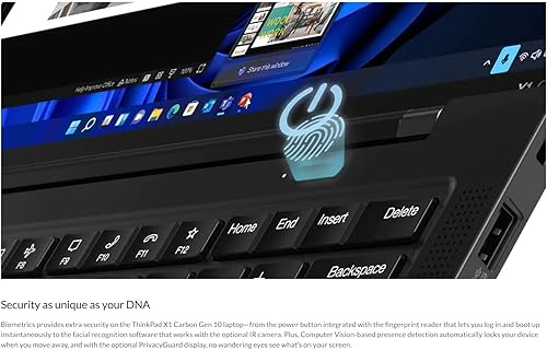 Miniatura 6 de Lenovo Gen 10 ThinkPad X1 Carbon con procesador Intel Core i5-1240P 14 pulgadas WUXGA 400nits anti-deslumbrante pantalla no táctil 16 GB de RAM SSD