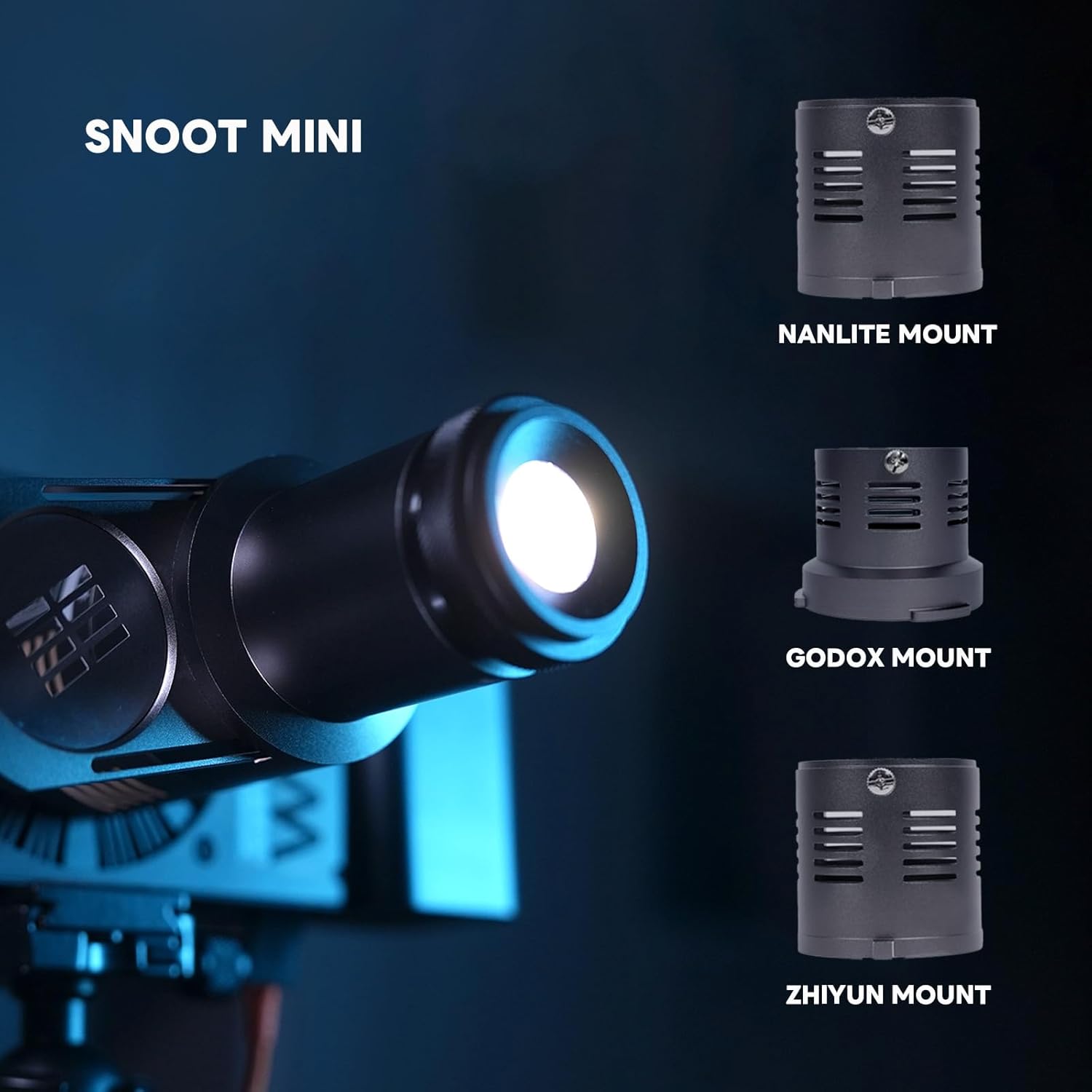 Mini Optical Snoot Gobos Accessories, Spotlight Shape Snoot Compatible with GodoxA ML100BI,ML100R,Nanlitee FC-60B,FC-120B ZY Molus X100,CX100 with 33Gobos.