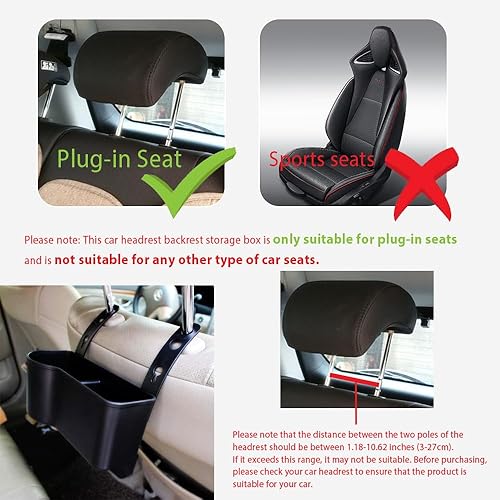 Miniatura 6 de Portavasos de coche, organizador de reposacabezas para respaldo de asiento, bandeja de alimentos, bandeja universal para teléfonos celulares,