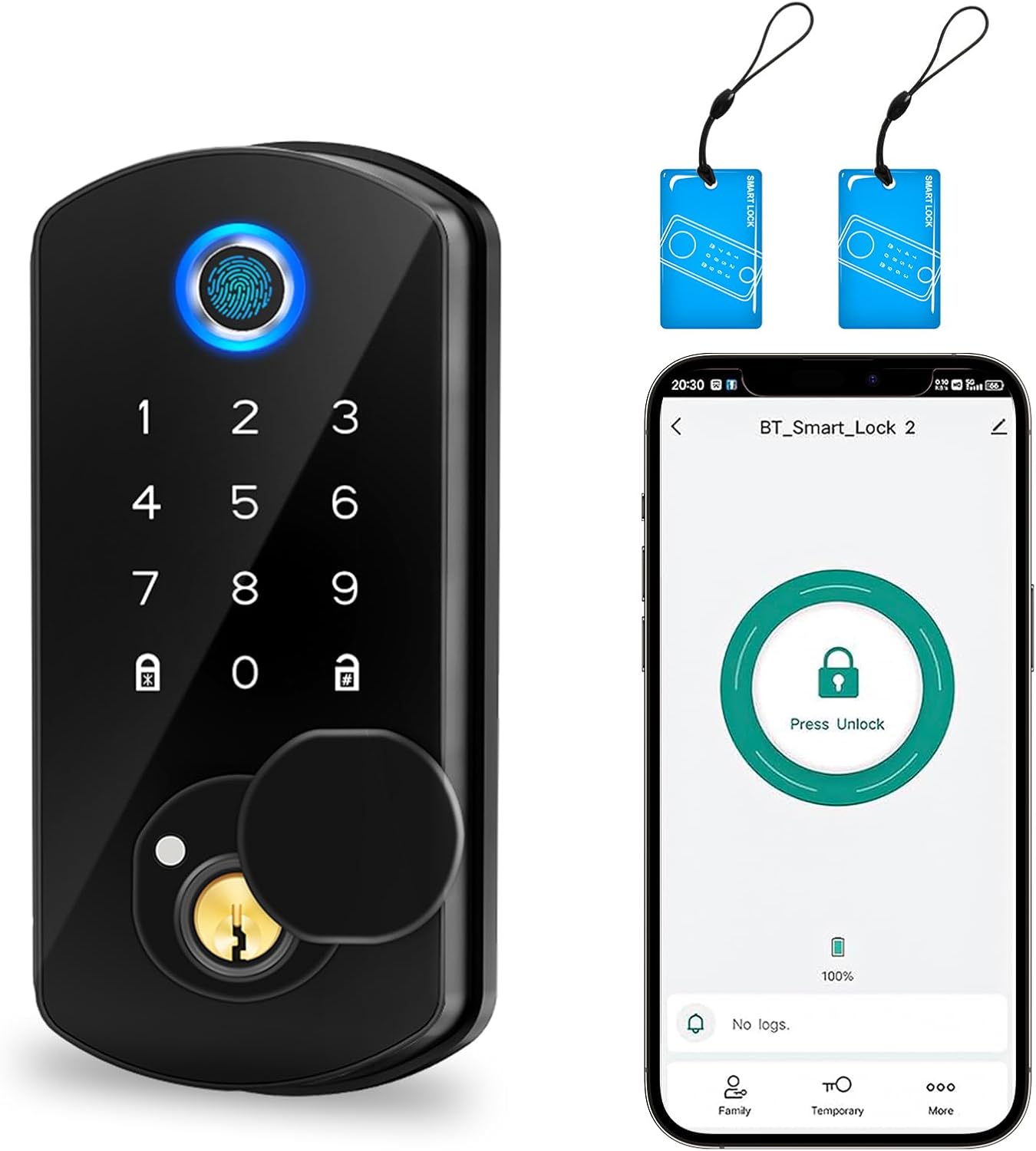 Keyless-Entry Door Lock, Fingerprint Smart Locks for Front Door, Deadbolt Smart Lock, Auto Lock-App Remote Control-Easy Install, Electronic Door Lock Perfect for Exterior, Interior, Bedroom Keyless-Entry Door Lock, Fingerprint Smart Locks for Front Door, Deadbolt Smart Lock, Auto Lock-App Remote Control-Easy Install, Electronic Door Lock Perfect for Exterior, Interior, Bedroom