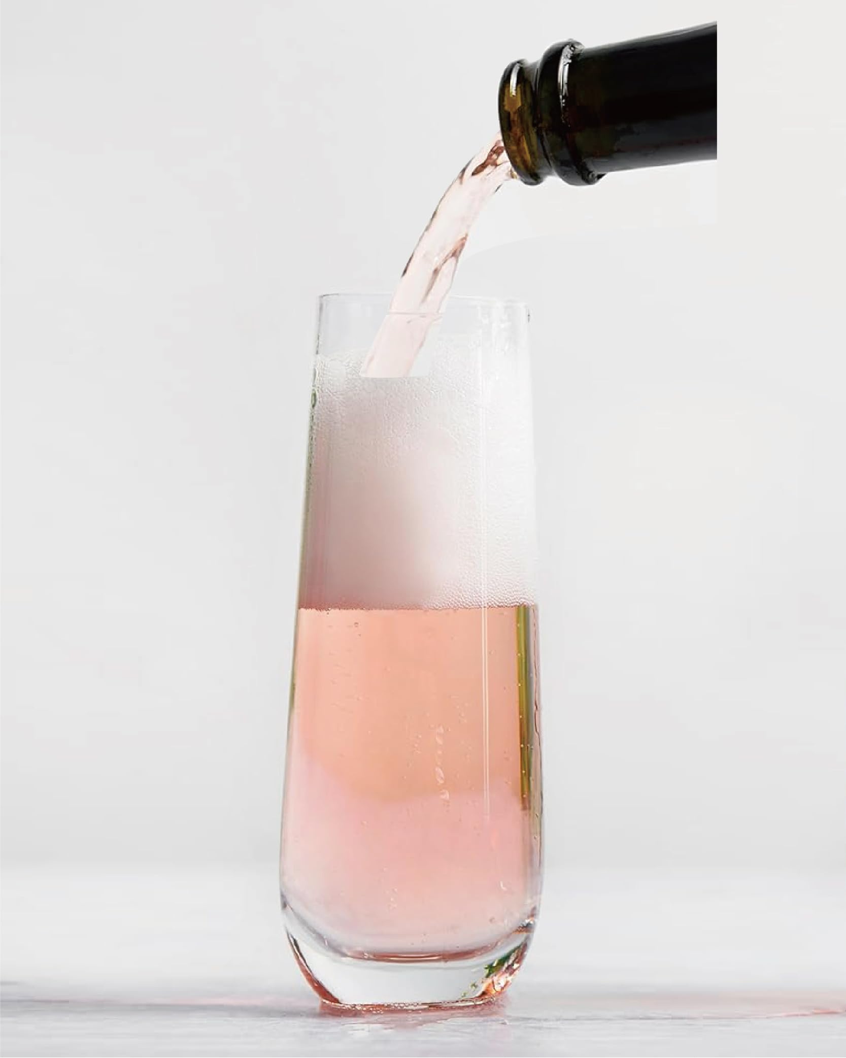 Copas de champán sin tallo, copas de champán, copas de mimosa, juego de 8