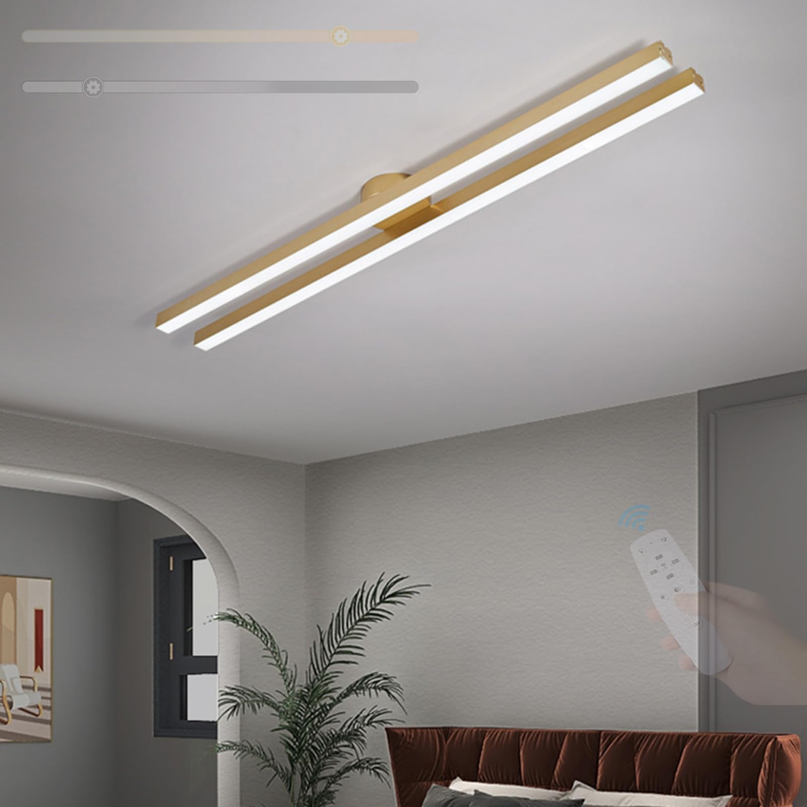 Éclairage de plafond LED dimmable et moderne avec télécommande 90cm - 8