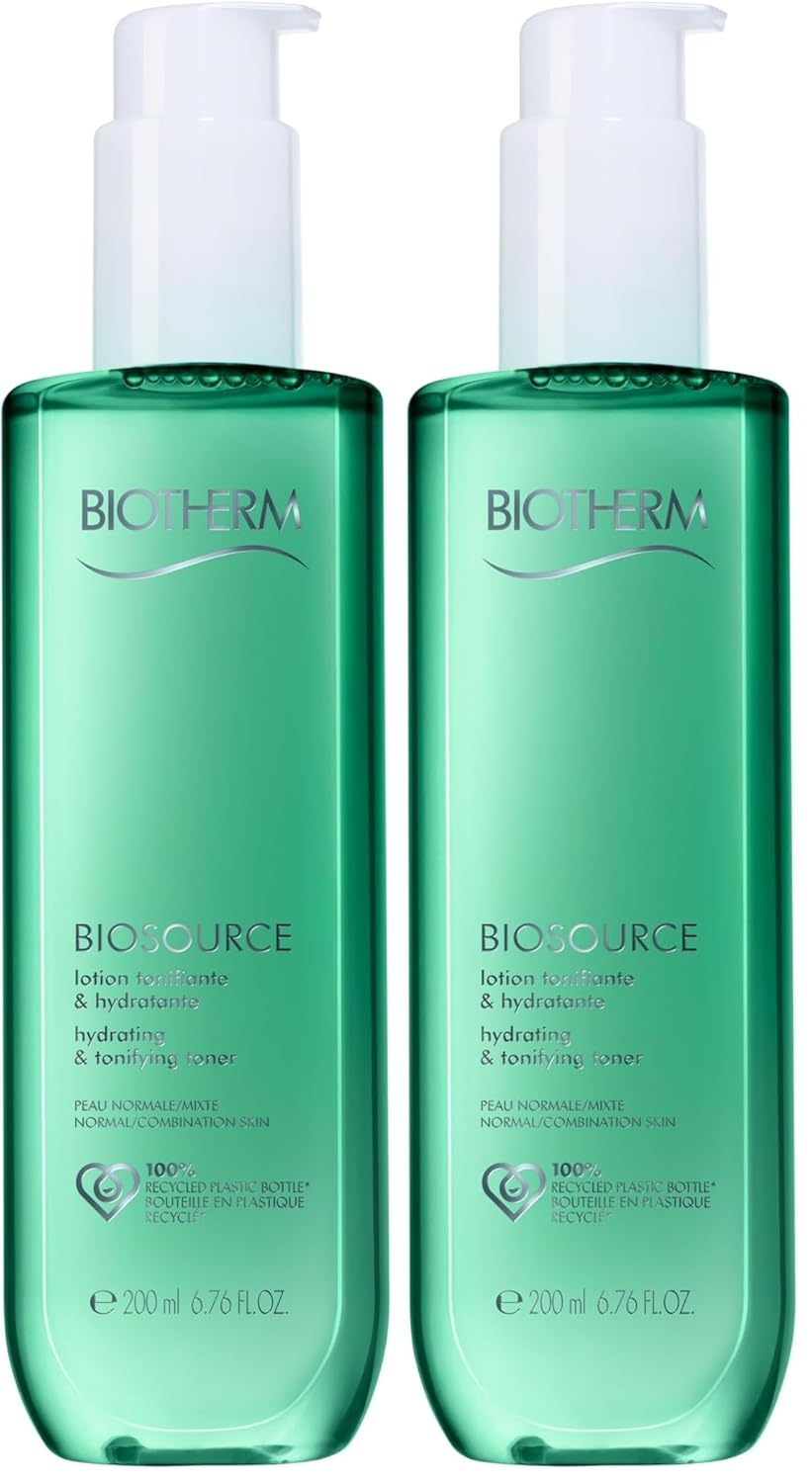 Biotherm Biosource Hydrating & Tonifying Toner for Normal to Combination Skin with Biotech Plankton, Cleanses, Exfoliates and Hydrates the Skin, 6.7 Fl. Oz.