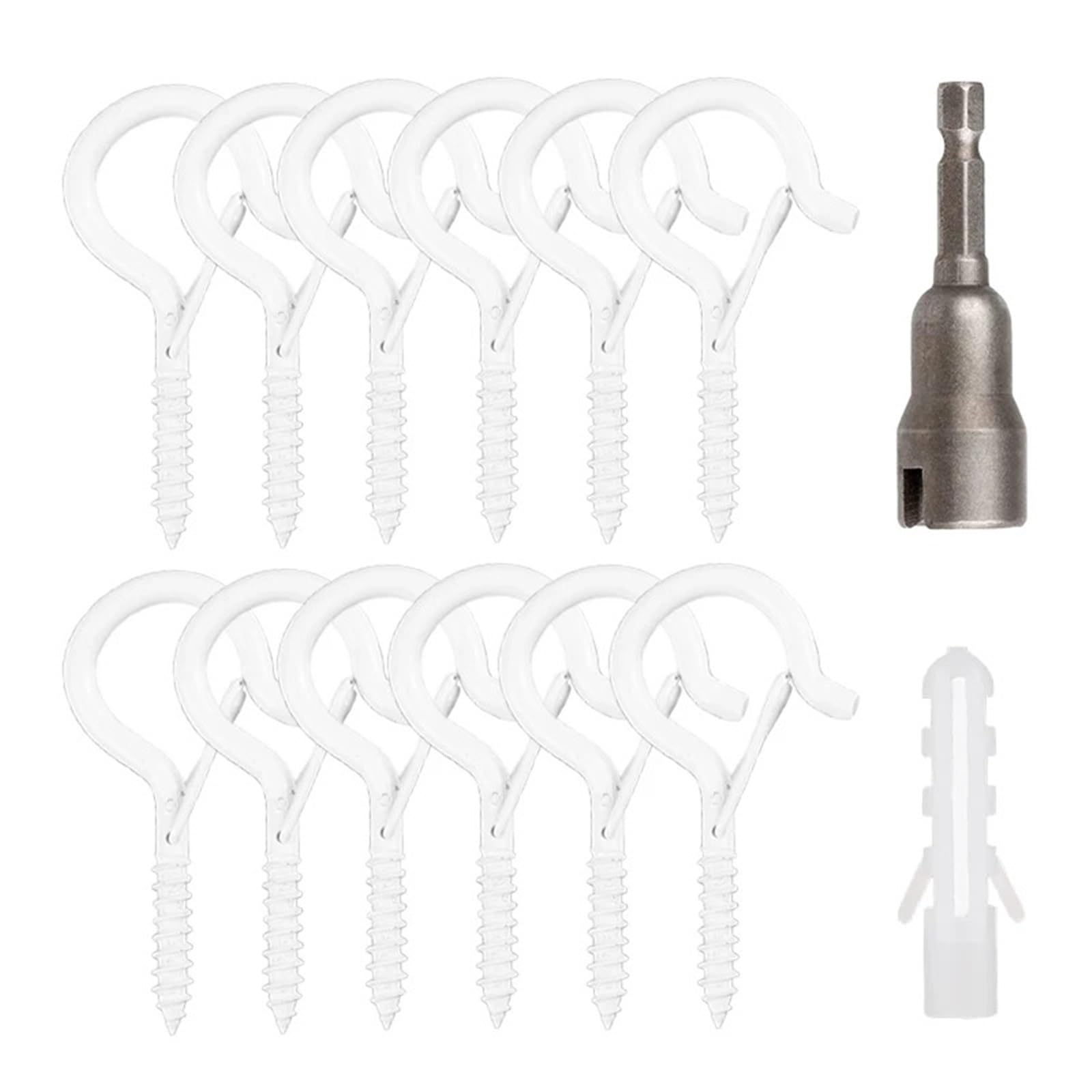 Crochets de plafond anti-chute en métal blanc pour suspension sécurisée à vis