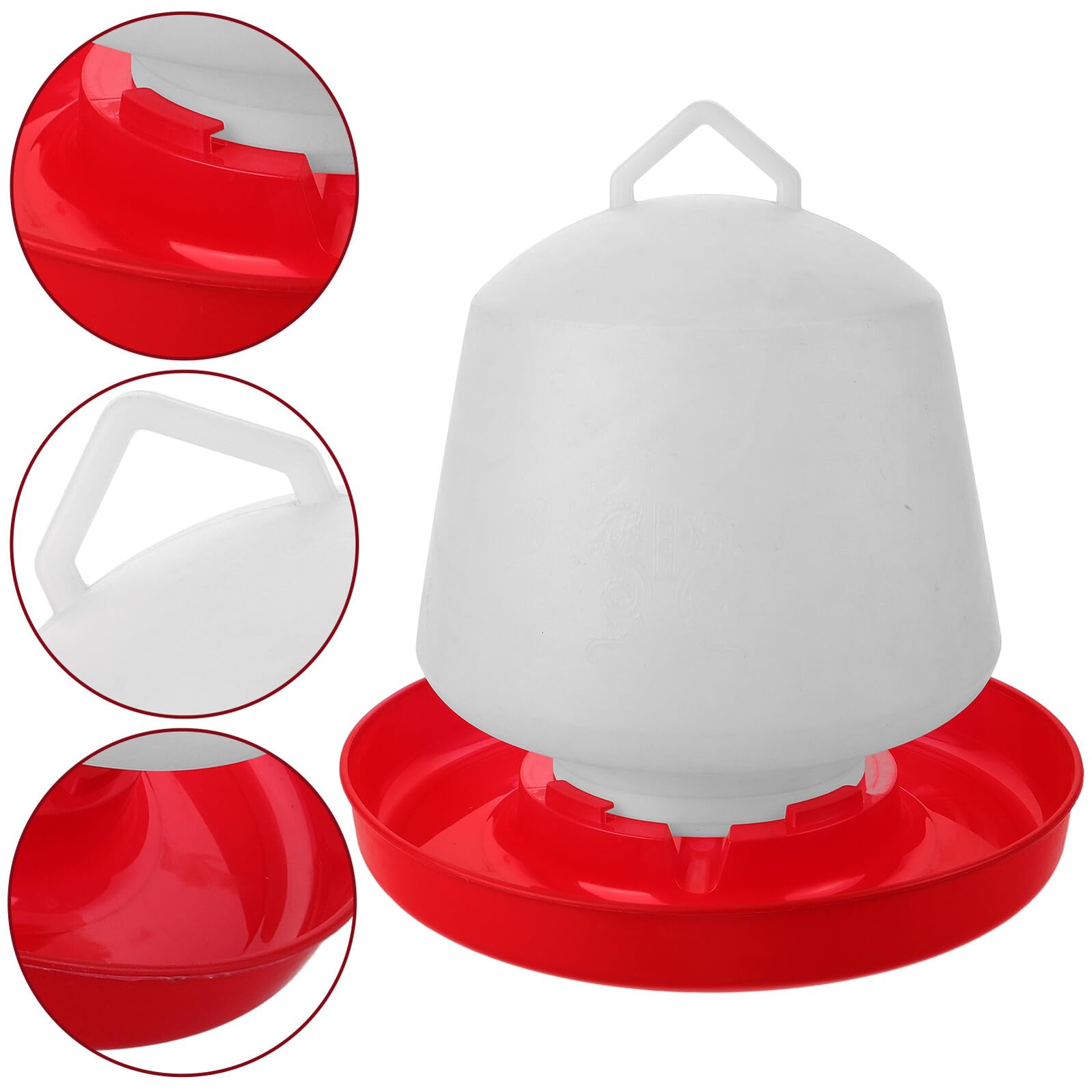 Yardenfun Mangiatoia per Polli e Oche in Plastica Bianca Design Creativo, Resistente alle Cadute, per Uso Esterno in Allevamenti e Cortili