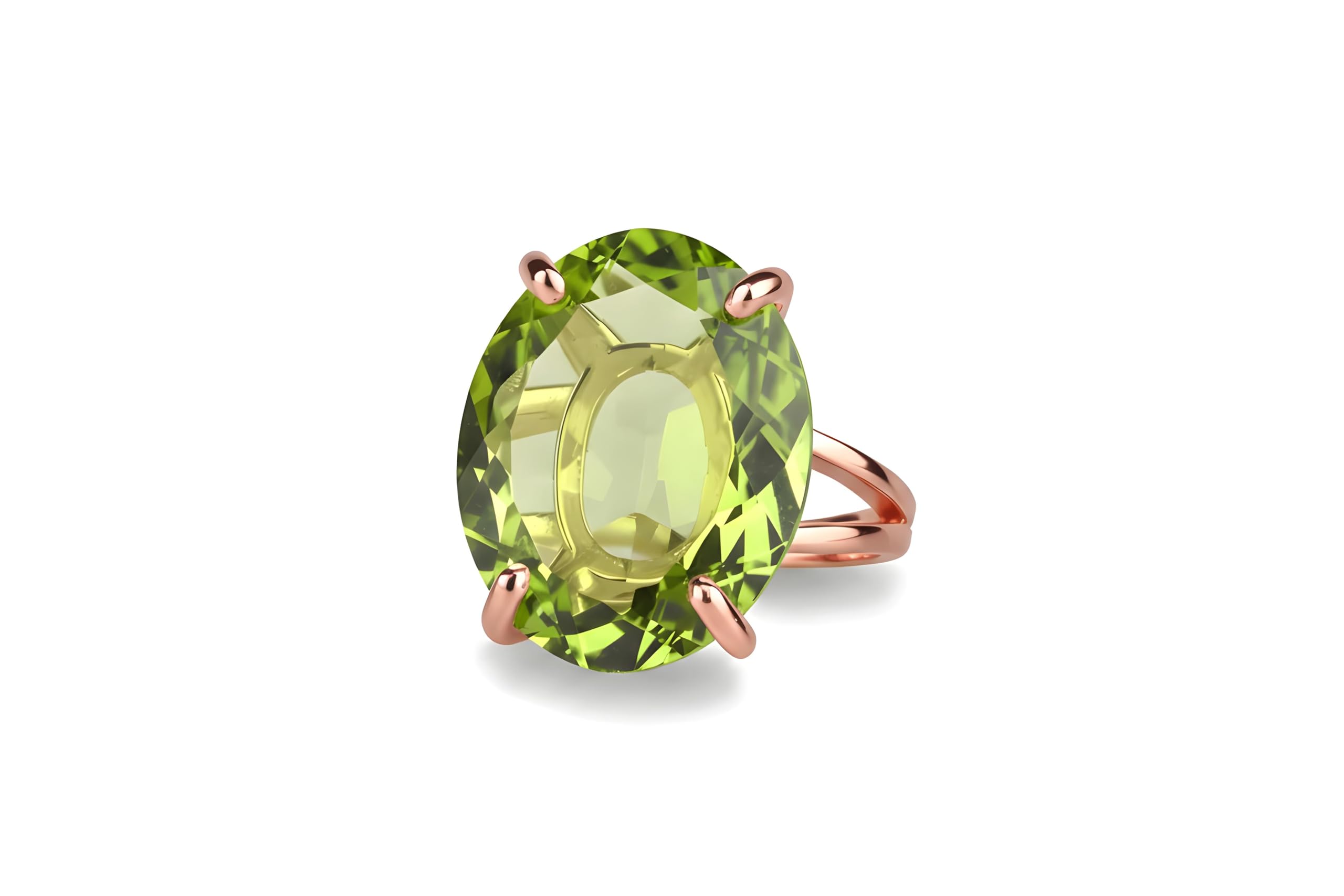 Anillo de Peridoto Hecho a Mano - Anillo de Piedra Natural en Oro de 14k - Elegante Anillo de Declaración Anillo de Compromiso de Novia de Fiesta de Bohemia - Regalo de Joyería Artesanal para Mujer