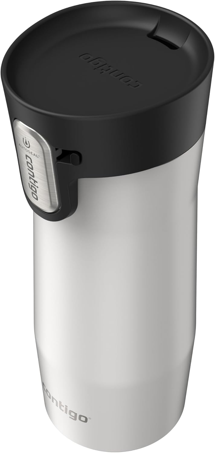 Contigo West Loop 3.0 Stainless Steel Travel Mug with Tea-Bag Hook & Spill-Proof Lid, Vacuum-Insulated Reusable Cup Coffee and Tea, 16 oz (473 mL), Salt - Keeps Drinks Hot up to 11 Hours