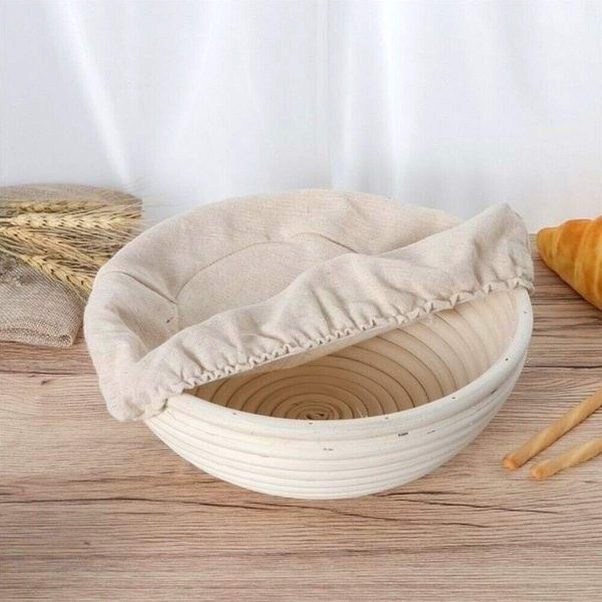 JETAINE Brood Proofing Basket Starter kit, 9 Inch Round 10Inch Ovale Banneton Proving Mand, Zuurdesem Brood Maken Accessoires met Liner Brood Lame Deeg Schraper Bamboe Borstel, Bakken Geschenken voor
