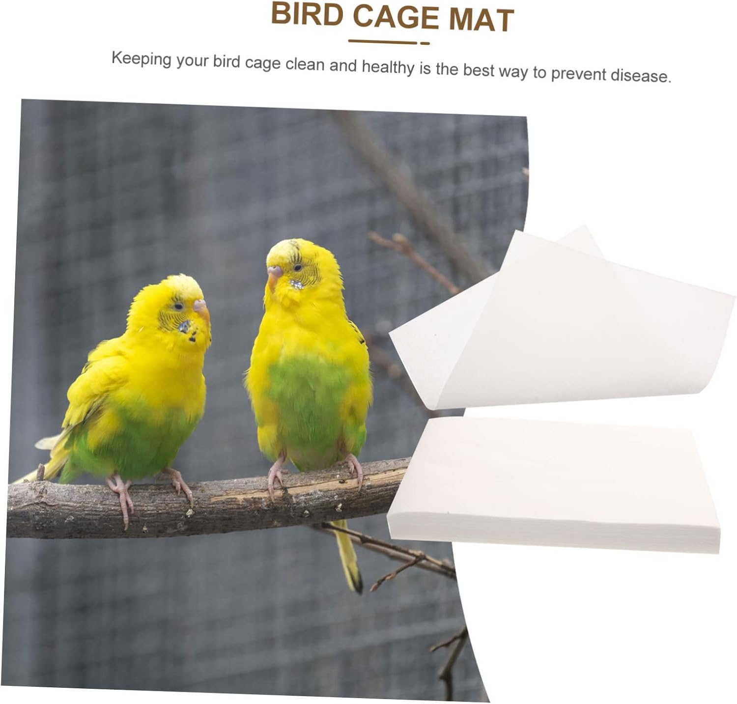 100Pcs Non Woven Cloth Bird Cage Liners Parrot Cage Mats Absorbent Urine Cushions Convenient Pet Supplies