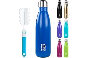 BOGI 17oz Double Wall Vacuum Insulated Stainless Steel Sports Water Bottle, Leak Proof