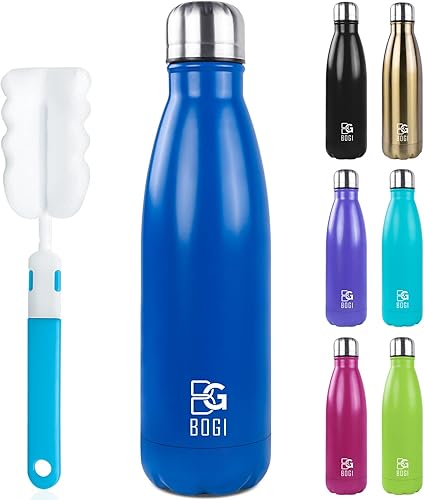 Miniatura 12 de BOGI 17oz Insulated Water Bottle Double Wall Vacuum Stainless Steel Water Bottles, Leak Proof Metal Sports Water Bottle Keeps Drink Hot and Cold - 1