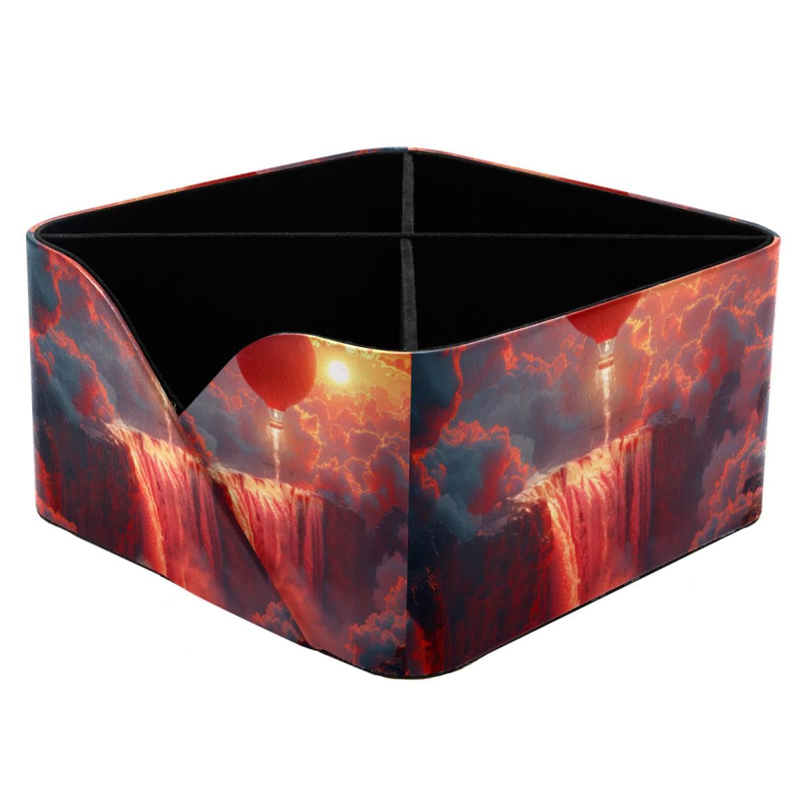 Porte-stylos rectangulaire montgolfière rouge pour ranger vos cosmétiques de coiffeuse