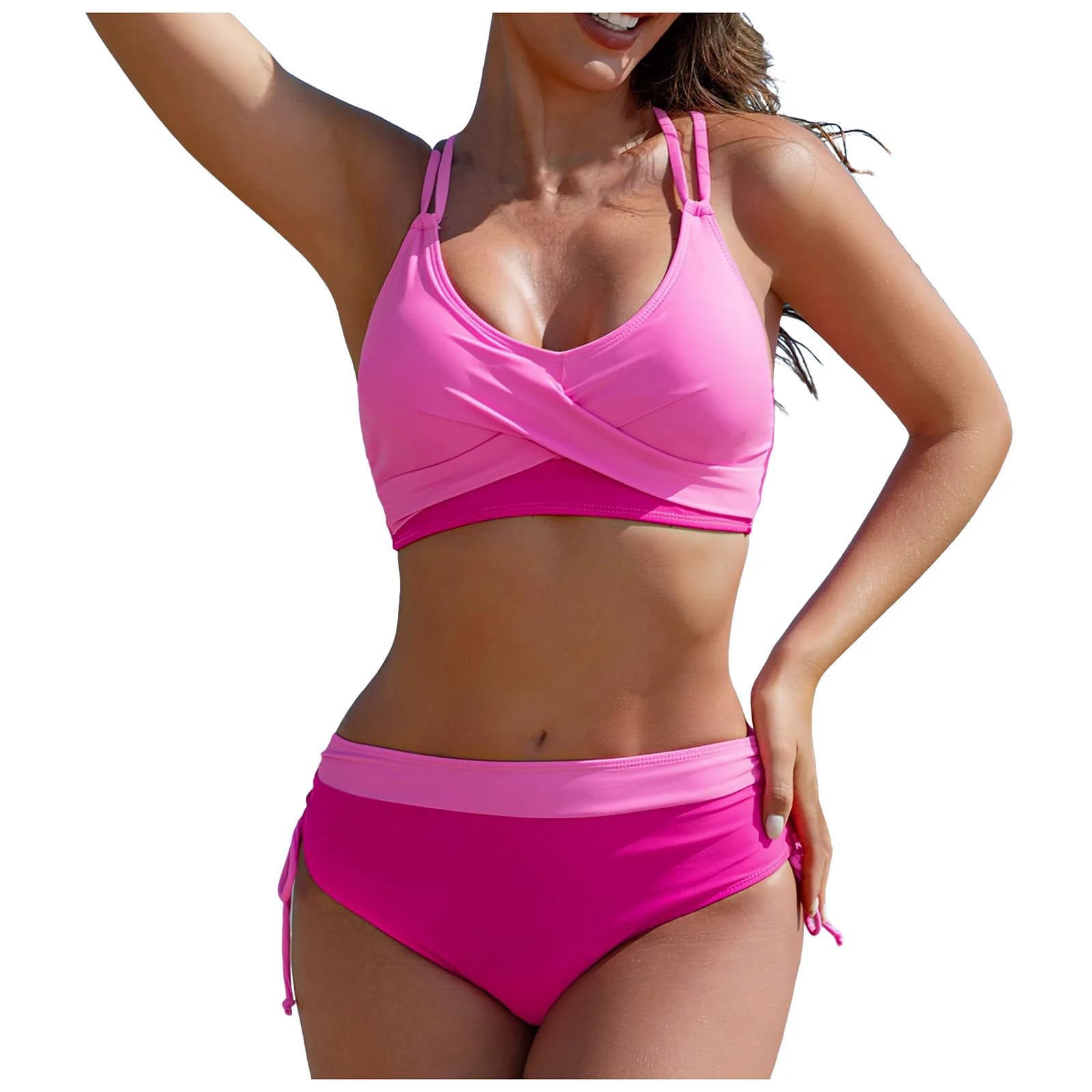 Bañador Mujer Bikini De Talle Alto para Mujeres Bañadores Sexys De Dos Piezas Traje De Baño Vintage con Estampado Retro De Tiro Alto