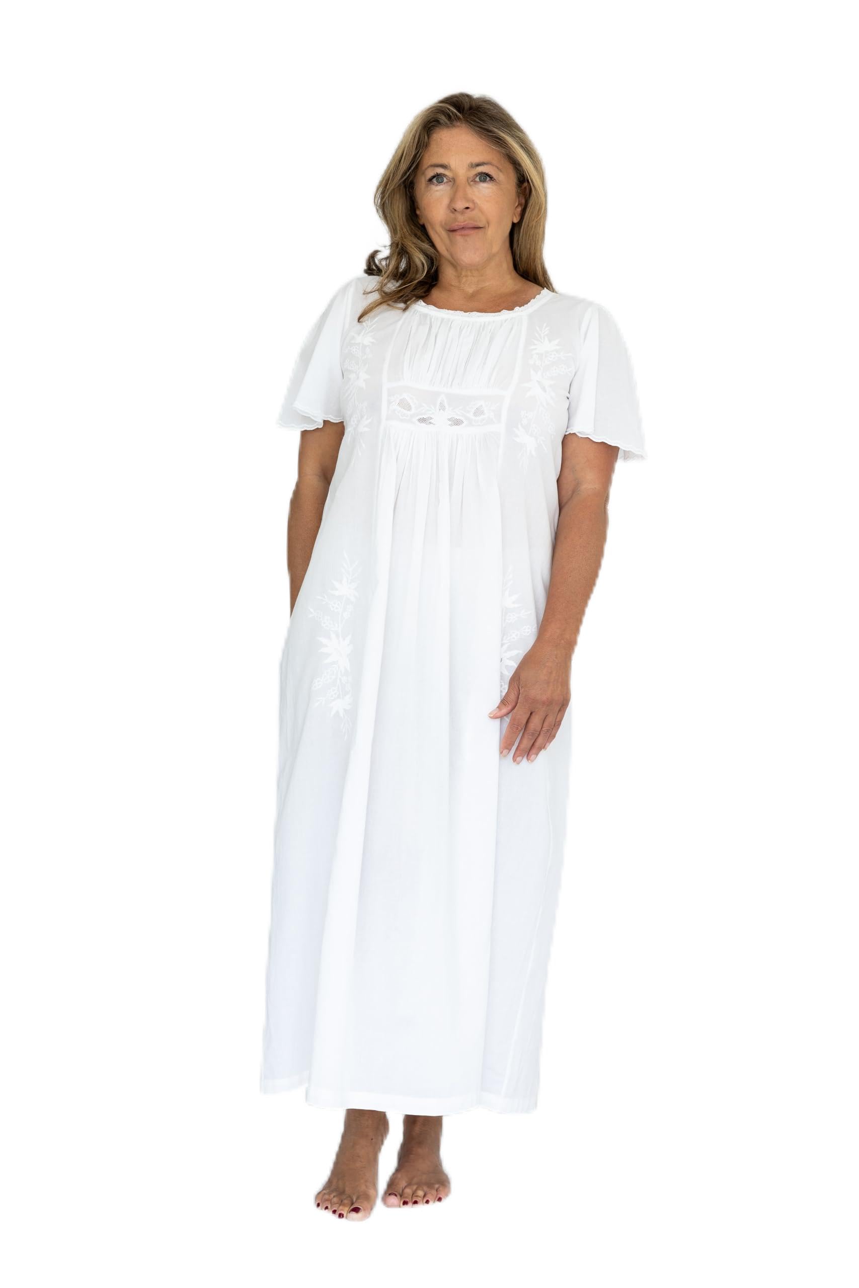 Lunn Antiques Women's White 18Th Century Styled Cotton Nightdress