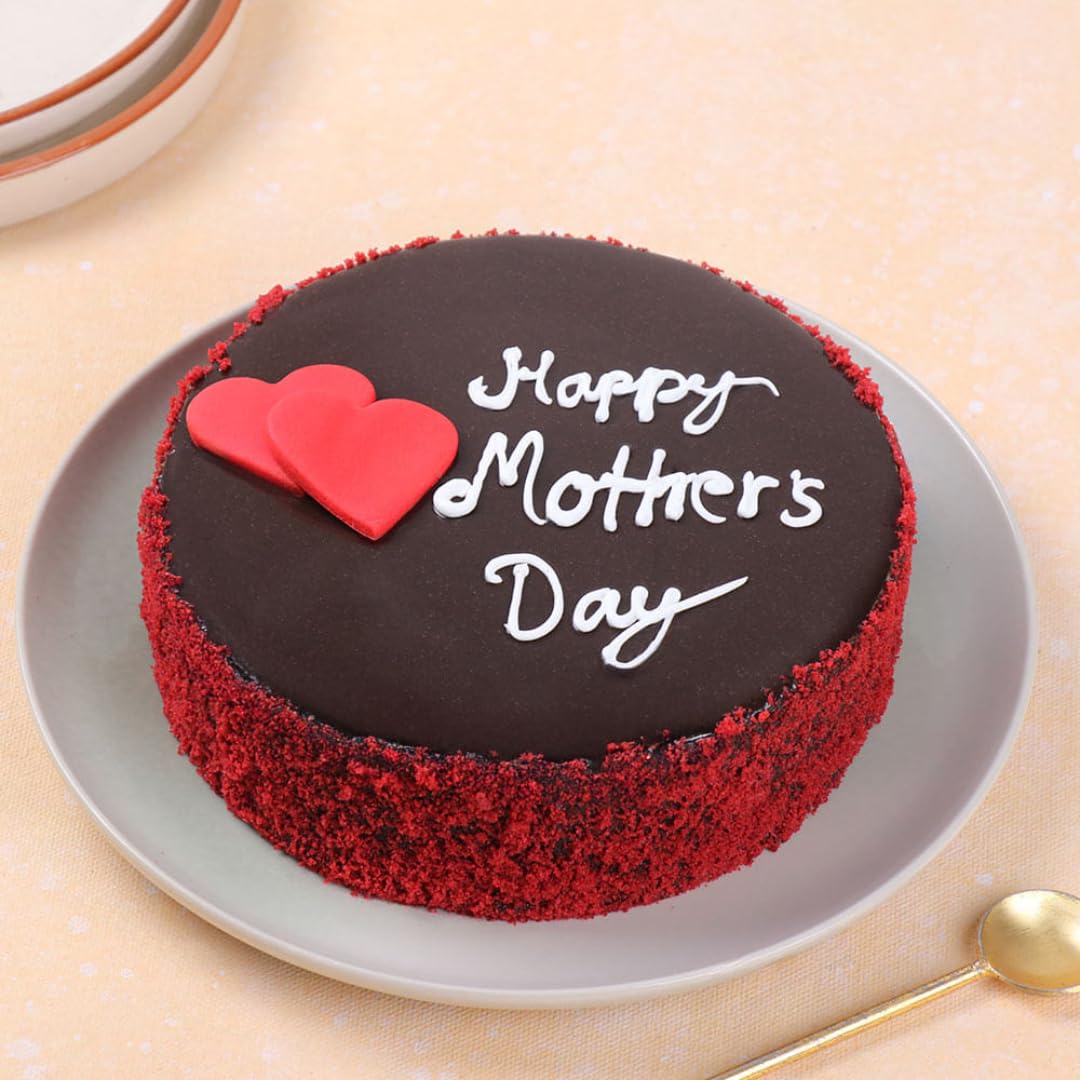 FlowerAura Delicious Fresh 1.5Kg Eggless Red Velvet Chocolate Cake For Birthday Gift & Mothers Day Cake For Mom | Mother | Maa | Mother-In-Law | Amma (Same Day Delivery)-image-43