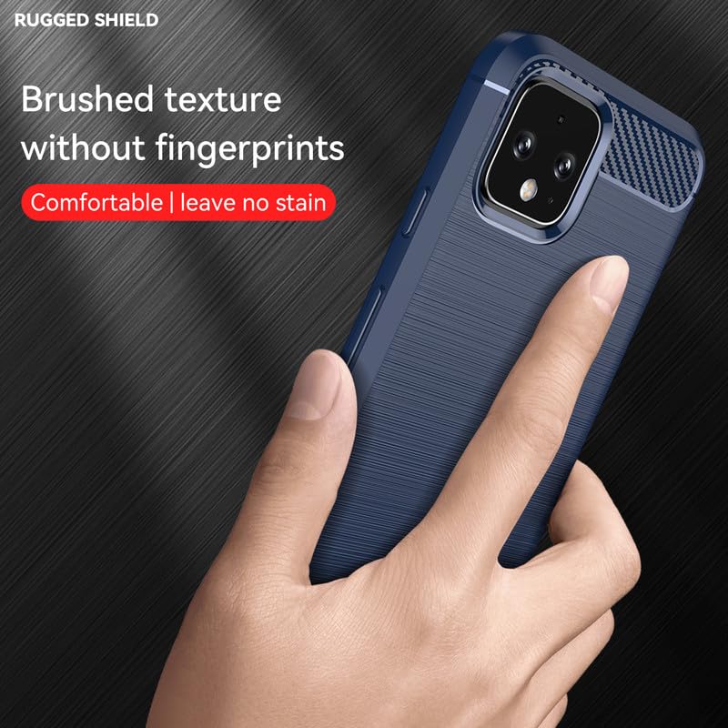 Image of Hybrid Carbon Fiber Back Case for Google Pixel 4 XL (Blue)