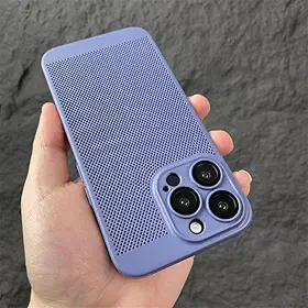Capa de PC fina de dissipação de calor de luxo para iPhone 11 12 13 14 Pro Max 7 8 Plus Xr Xs Max X 7 8 SE3 Câmera de vidro protege capa de malha, azul marinho, para 7 plus ou 8 Plus