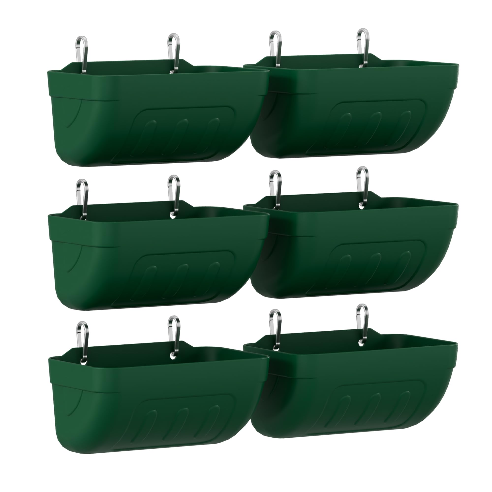 Chicken Feeder Trough, 3.5 Quart Fence Hanging Goat Feeders for Livestock Poultry 6 Pack
