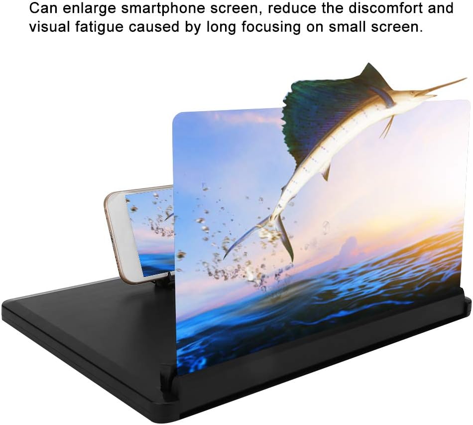12in Phone Screen Amplifier, Portable Pulling Type Mobile Phone Magnifier with HD Acrylic Lens, Telescopic Stand for Clear Viewing, No Battery Needed for Home or Travel