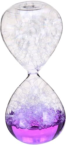 Reloj de arena de cristal de burbujas de ensueño creativo hecho a mano, regalo de cumpleaños líquido para amante, sala de estar, aula, morado