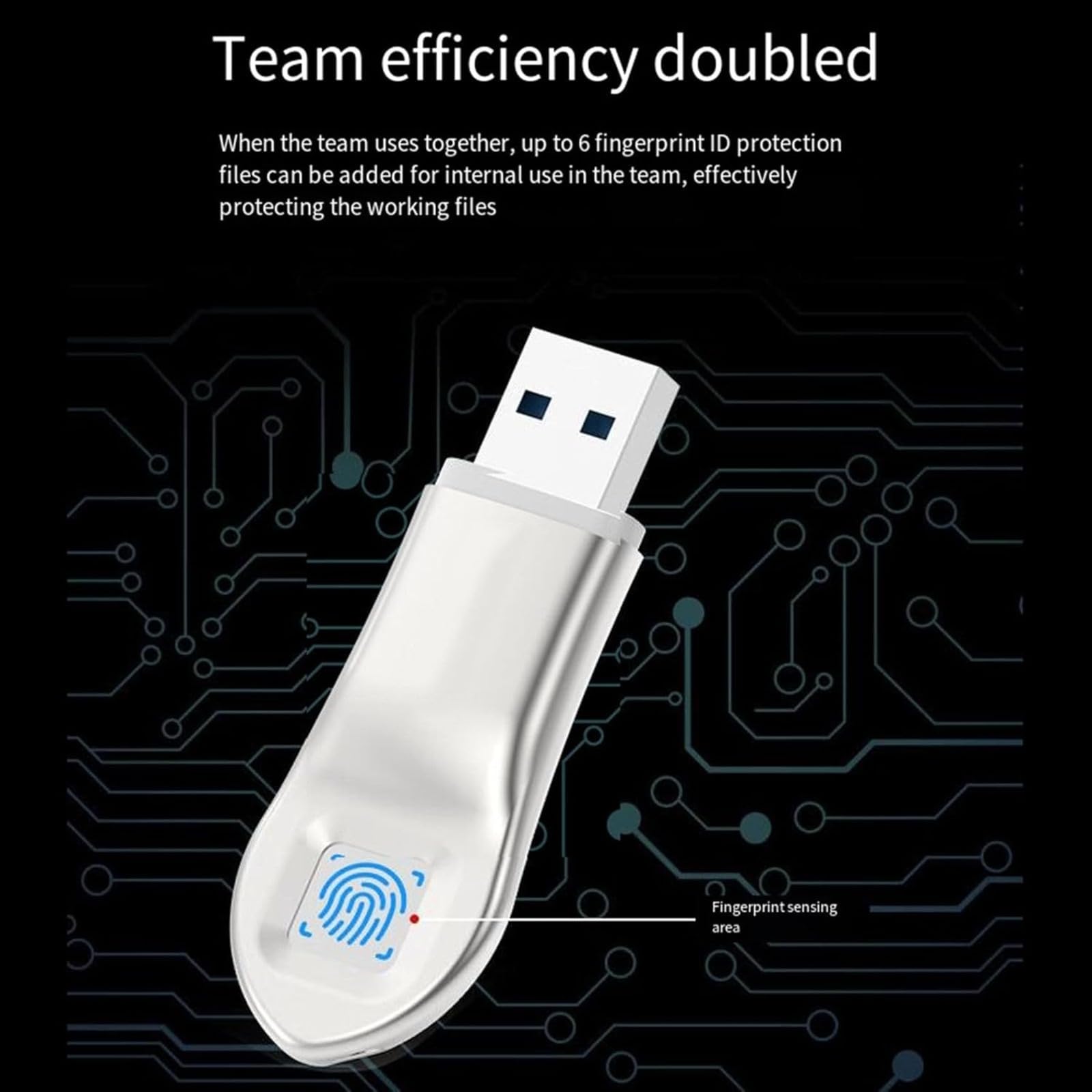 Unidad flash USB cifrada por huellas dactilares, memoria USB 3.2 de alta velocidad con doble seguridad, transferencia rápida de 120 MB/s para uso comercial y personal