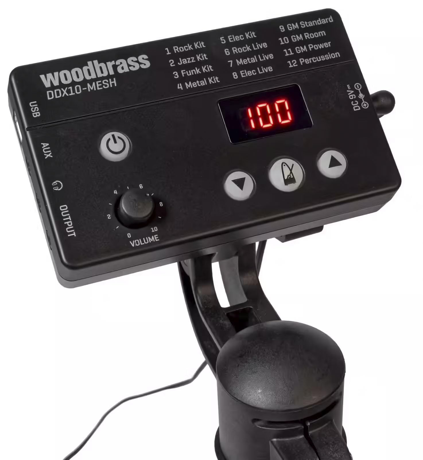 Woodbrass DDX10-MESH Batterie électronique - Kit complet idéal pour débutant enfant & adulte, Prête à l'emploi, Accessoires inclus - Pads en peaux maillées réalistes, naturels, silencieux