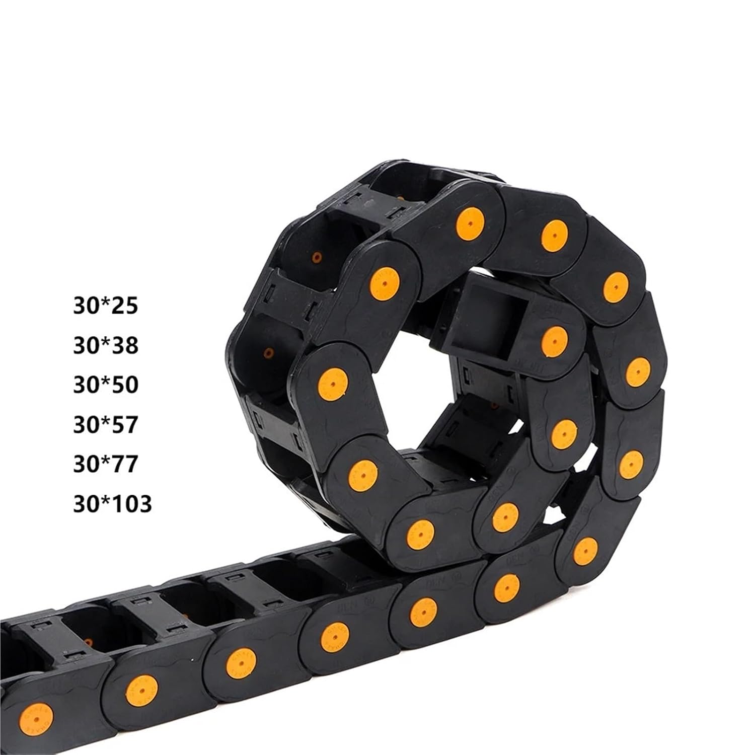 Kuray Cable Chain 30 * 25 38 50 57mm Wire Transmission Carrier Plastic Drag Towline Engraving Robot Machine(30x57 mm)
