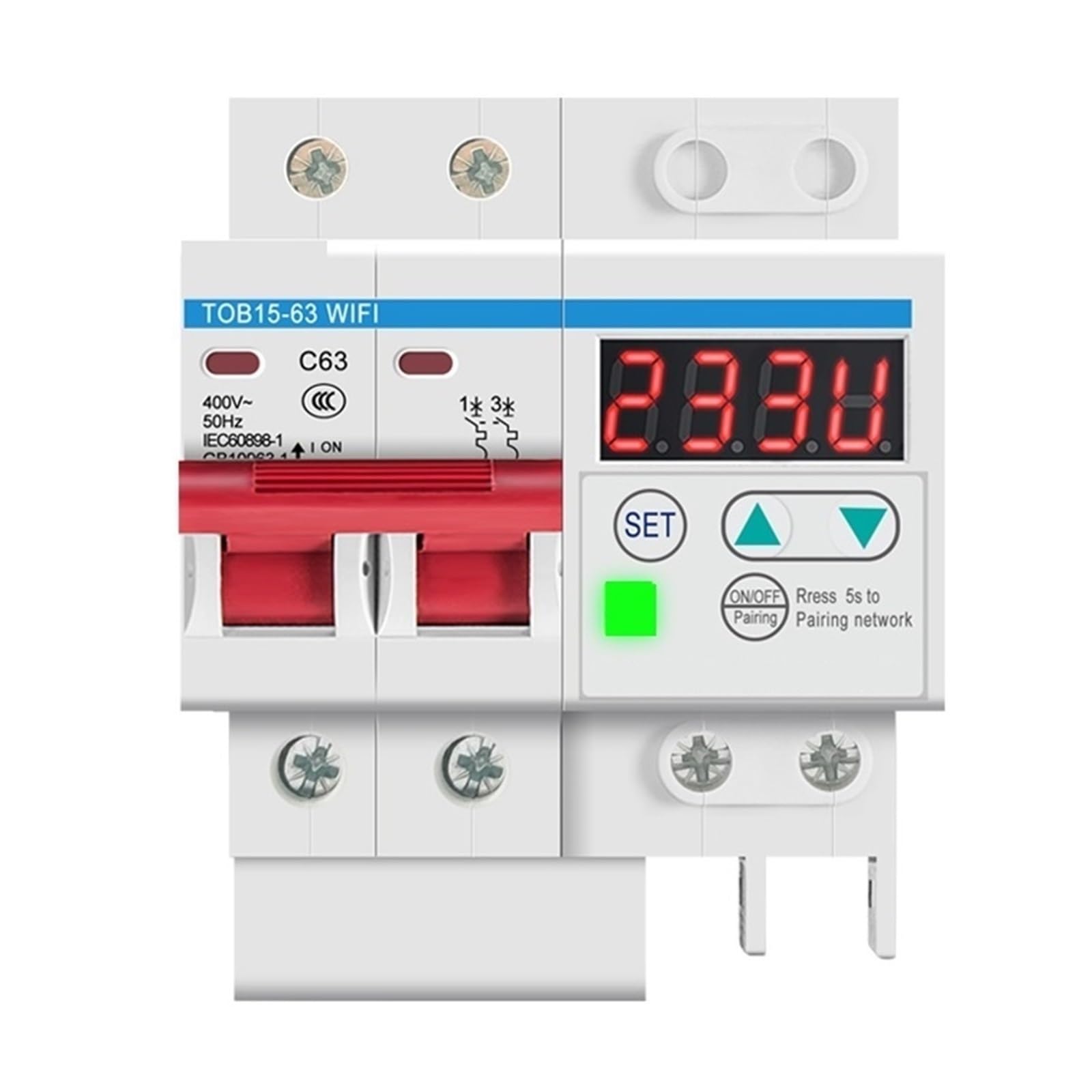 Télécommande De Commutateur Intelligent De Disjoncteur De Rail DIN WiFi par avec Écran LCD De Protection De Courant De Surtension Et De sous-Tension Surveillance de la consommation d'énergie