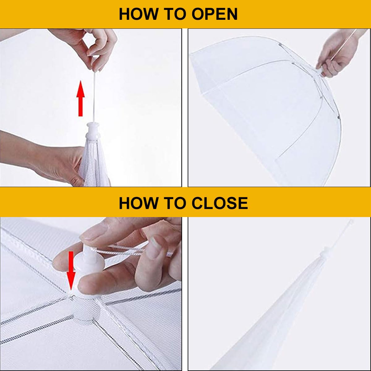 Cubiertas para Alimentos, Cubierta Plegable para Alimentos, Cubierta Contra Moscas, 3 Piezas Mosquitera Comida Desplegable, Cubierta Plegable para Tartas, Cubierta Protectora Alimentos Fresca, 32*32cm