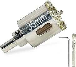 35mm Diamond Hole Saw, Diamond Drill Bits with Pilot Tip, Heavy Duty Diamond Coating, Carbon Steel for Tile, Glass, Ceramic, Porcelain, Marble, DIY and Home Use