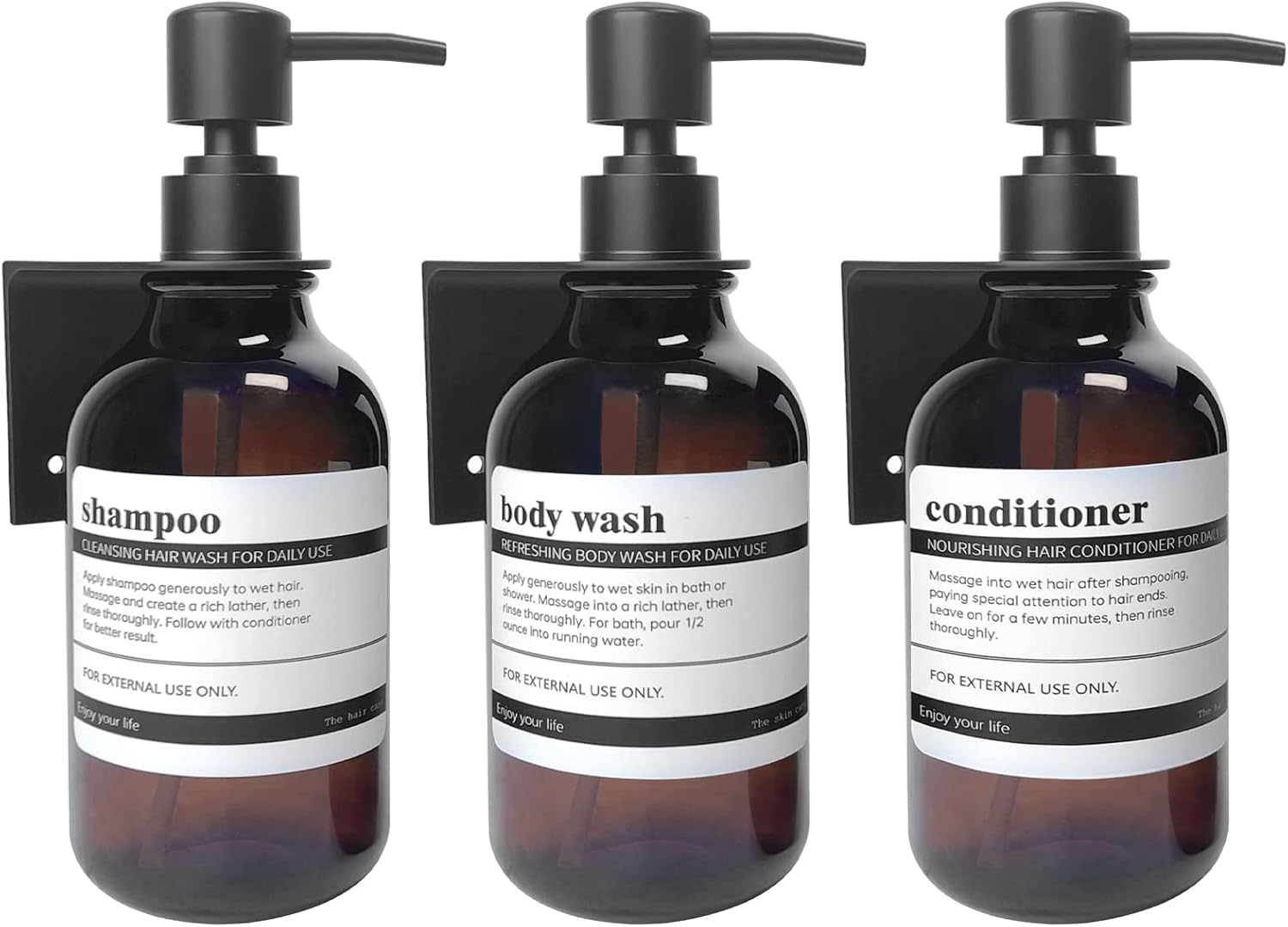 Dispenser per shampoo da parete doccia, dispenser di shampoo e balsamo