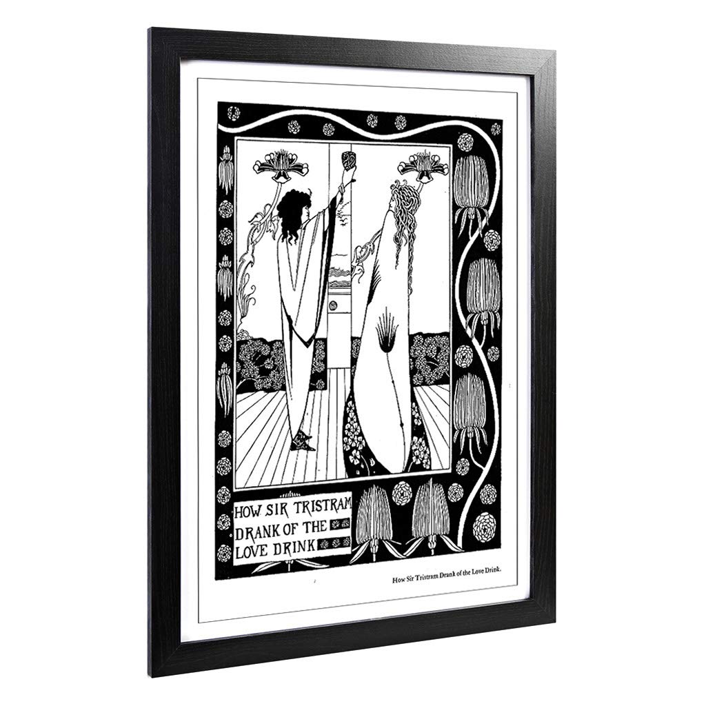 Big Box Art Framed Print of Aubrey Beardsley Sir Tristram Design | Wall Art Picture | Home Decor for Kitchen, Living, Dining Room, Bedroom, Hallway, Office, Black, A2 / 24.5x18 Inch / 62x45cm