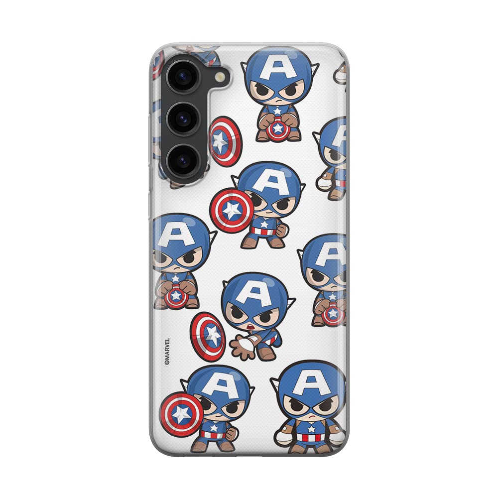ERT GROUP mobile phone case for Samsung S23 original and officially Licensed Marvel pattern Captain America 029 optimally adapted to the shape of the mobile phone, case made of TPU