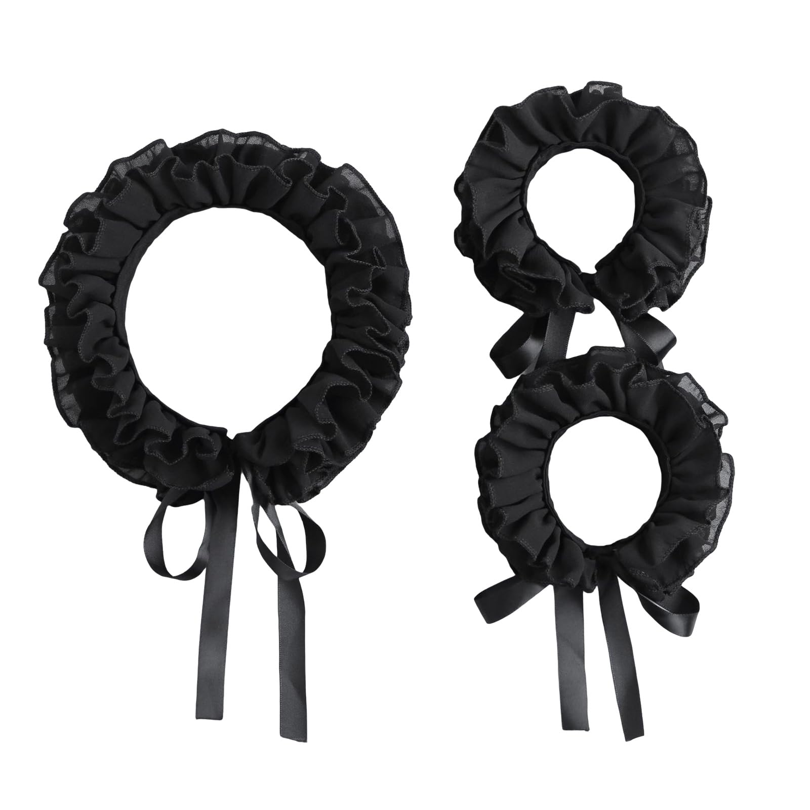 MICFENY Soft Ventilated Fabric Collar Chain Set Comfortable Constantly Wear For Businesslike Instances