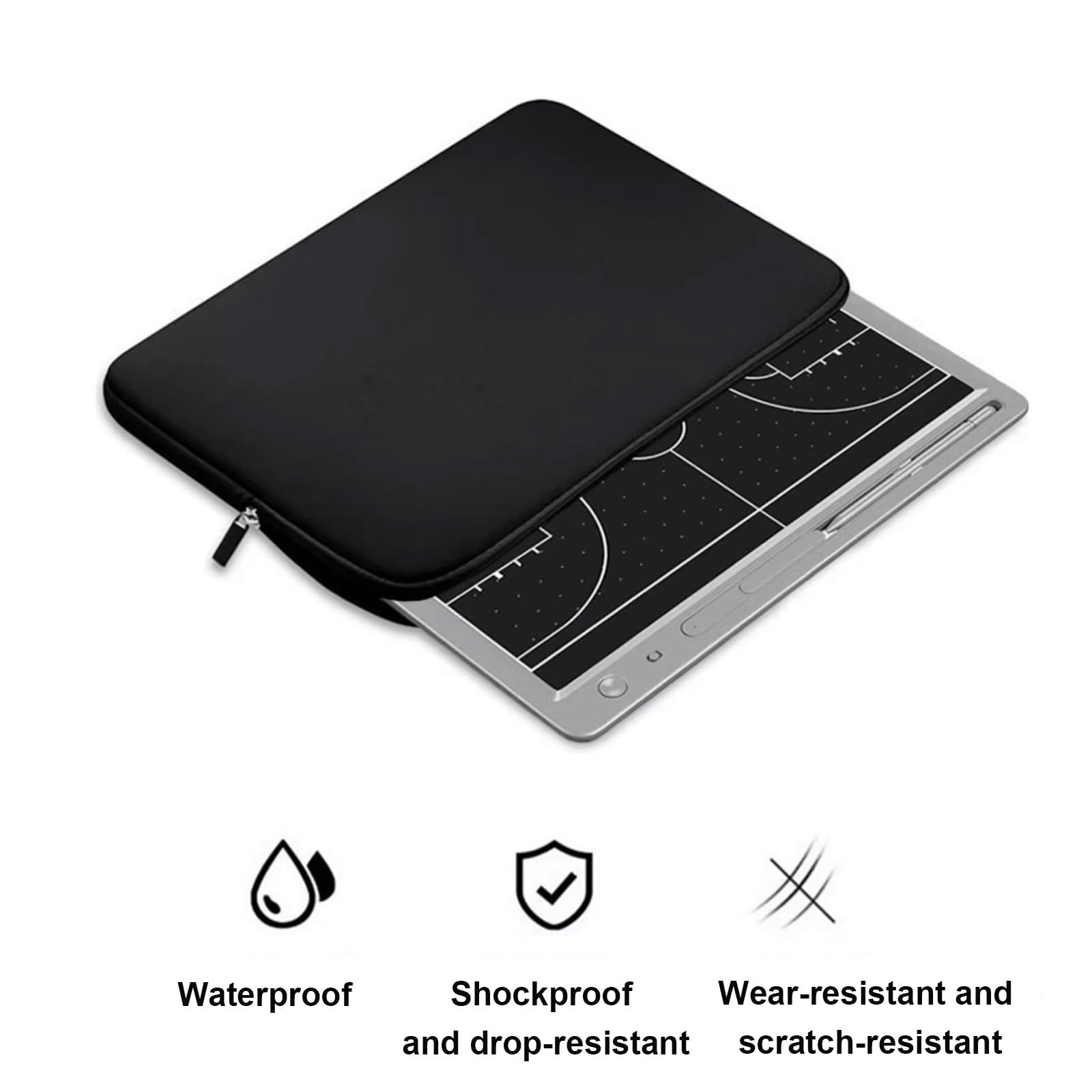 Tablero Electrónico de Entrenamiento de Fútbol, Pizarra Táctica LCD de Fútbol, Pizarra Entrenador, Tablero Táctico Portátil, Pizarras Estratégicas con Lápiz y Bolsa de Almacenamiento(15in)