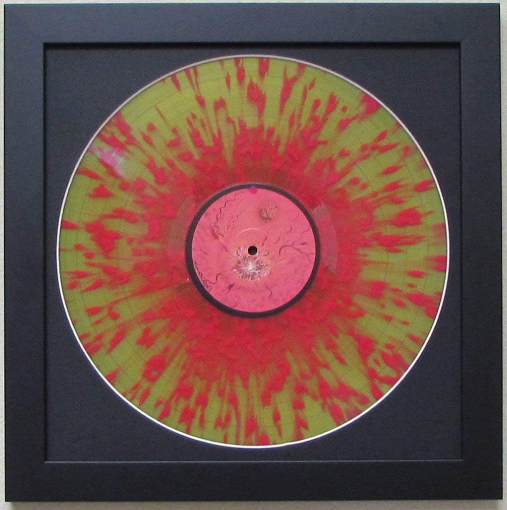 Frame My CollectionPicture Disc 12" LP Vinyl Record Frame Display Black Matting (Wooden Black Frame) with Wall Hanger UV Glass Easy Mount System
